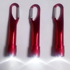 Красный Светодиод металла / пластиковые печатный логотип привело ключевые цепочки факел Фонарик для рекламных подарков