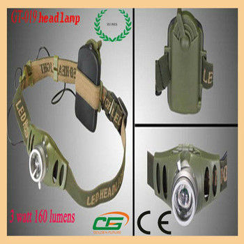 Длинняя пластмасса Headlamp Кри продолжительности жизни 3w Reachargeableled, Headlamp СИД наивысшей мощности