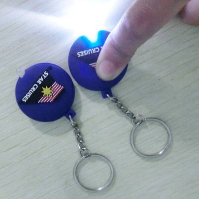Один двойной, котор встали на сторону мягкий PVC Keychain, электрофонарь Keychain СИД высокой яркости