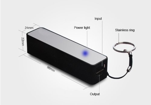 Белая зарядная станция сотового телефона 2600mAh, портативный заряжатель батареи Keychain банка силы